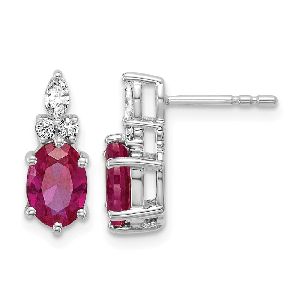 14k White Gold Amethyst & 1/6 carat Lab Grown Diamond VS/SI+ G+ February Birthstone Complete Twisted Earrings – Elegant Jewelry Gift for Birthday, Anniversary, Engagement, Wedding