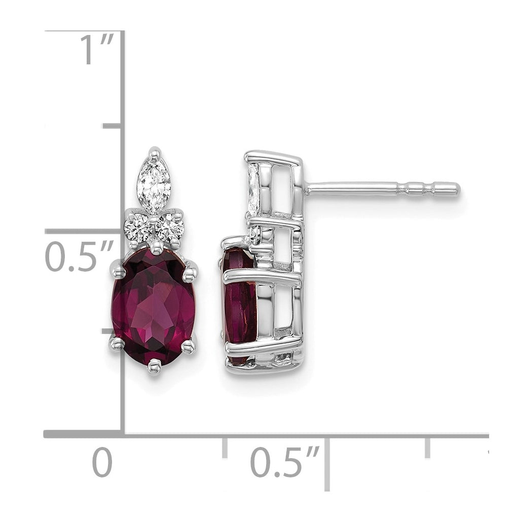 14k White Gold Amethyst & 1/6 carat Lab Grown Diamond VS/SI+ G+ February Birthstone Complete Twisted Earrings – Elegant Jewelry Gift for Birthday, Anniversary, Engagement, Wedding