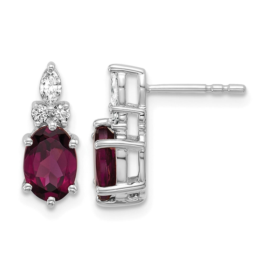 14k White Gold Amethyst & 1/6 carat Lab Grown Diamond VS/SI+ G+ February Birthstone Complete Twisted Earrings – Elegant Jewelry Gift for Birthday, Anniversary, Engagement, Wedding