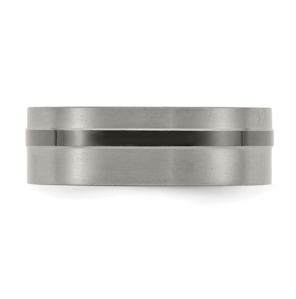 Edward Mirell Titanium Black Ti Flat Cut Edge Brushed 8mm Band Size 10 – Elegant Jewelry Gift for Birthday, Anniversary, Engagement, Wedding