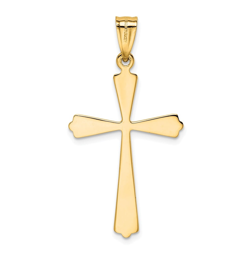 14K Yellow Gold Polished Cross Pendant – Elegant Jewelry Gift for Birthday, Anniversary, Engagement, Wedding