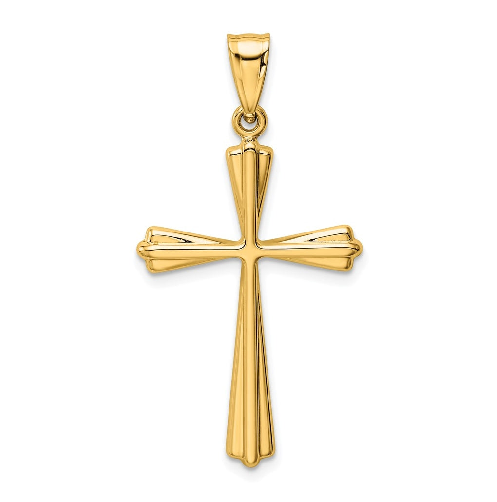 14K Yellow Gold Polished Cross Pendant – Elegant Jewelry Gift for Birthday, Anniversary, Engagement, Wedding