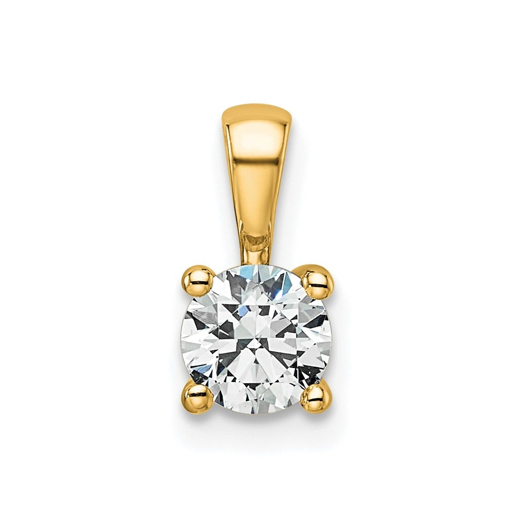 10K Yellow Gold 1/2 ct Lab Grown Diamond VS+ F+ Round Complete 4 Prong Pendant – Elegant Jewelry Gift for Birthday, Anniversary, Engagement, Wedding
