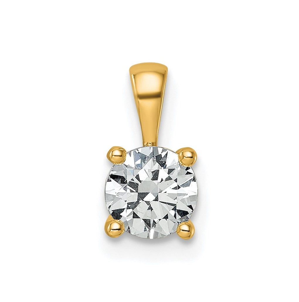 10K Yellow Gold 1/2 ct Lab Grown Diamond VS+ F+ Round Complete 4 Prong Pendant – Elegant Jewelry Gift for Birthday, Anniversary, Engagement, Wedding