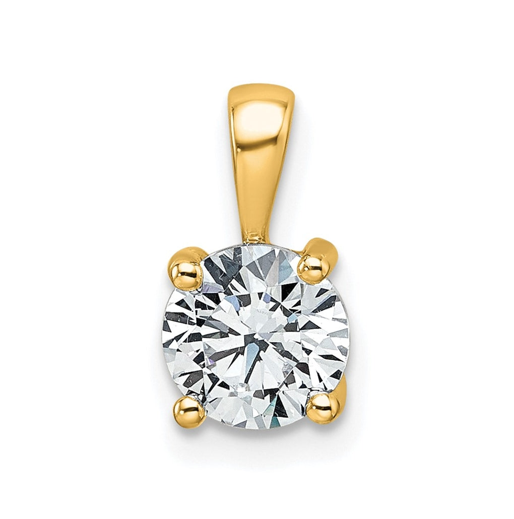 10K Yellow Gold 1/2 ct Lab Grown Diamond VS+ F+ Round Complete 4 Prong Pendant – Elegant Jewelry Gift for Birthday, Anniversary, Engagement, Wedding