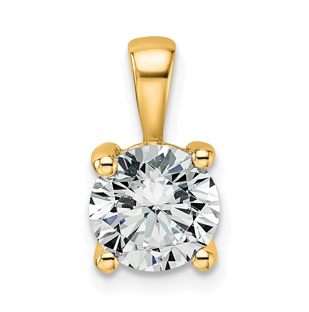 10K Yellow Gold 1/2 ct Lab Grown Diamond VS+ F+ Round Complete 4 Prong Pendant – Elegant Jewelry Gift for Birthday, Anniversary, Engagement, Wedding