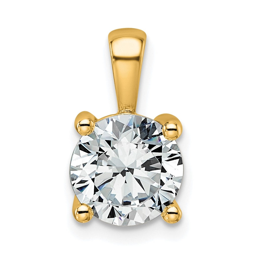 10K Yellow Gold 1/2 ct Lab Grown Diamond VS+ F+ Round Complete 4 Prong Pendant – Elegant Jewelry Gift for Birthday, Anniversary, Engagement, Wedding