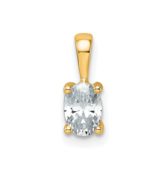 10K Yellow Gold 1/2 ct Lab Grown Diamond VS+ F+ Oval Complete 4 Prong Pendant – Elegant Jewelry Gift for Birthday, Anniversary, Engagement, Wedding