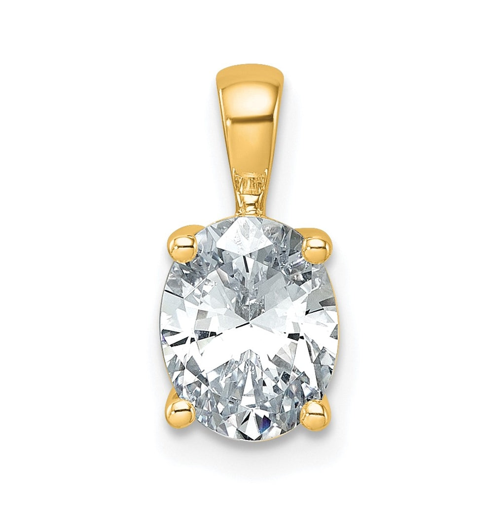 10K Yellow Gold 1/2 ct Lab Grown Diamond VS+ F+ Oval Complete 4 Prong Pendant – Elegant Jewelry Gift for Birthday, Anniversary, Engagement, Wedding