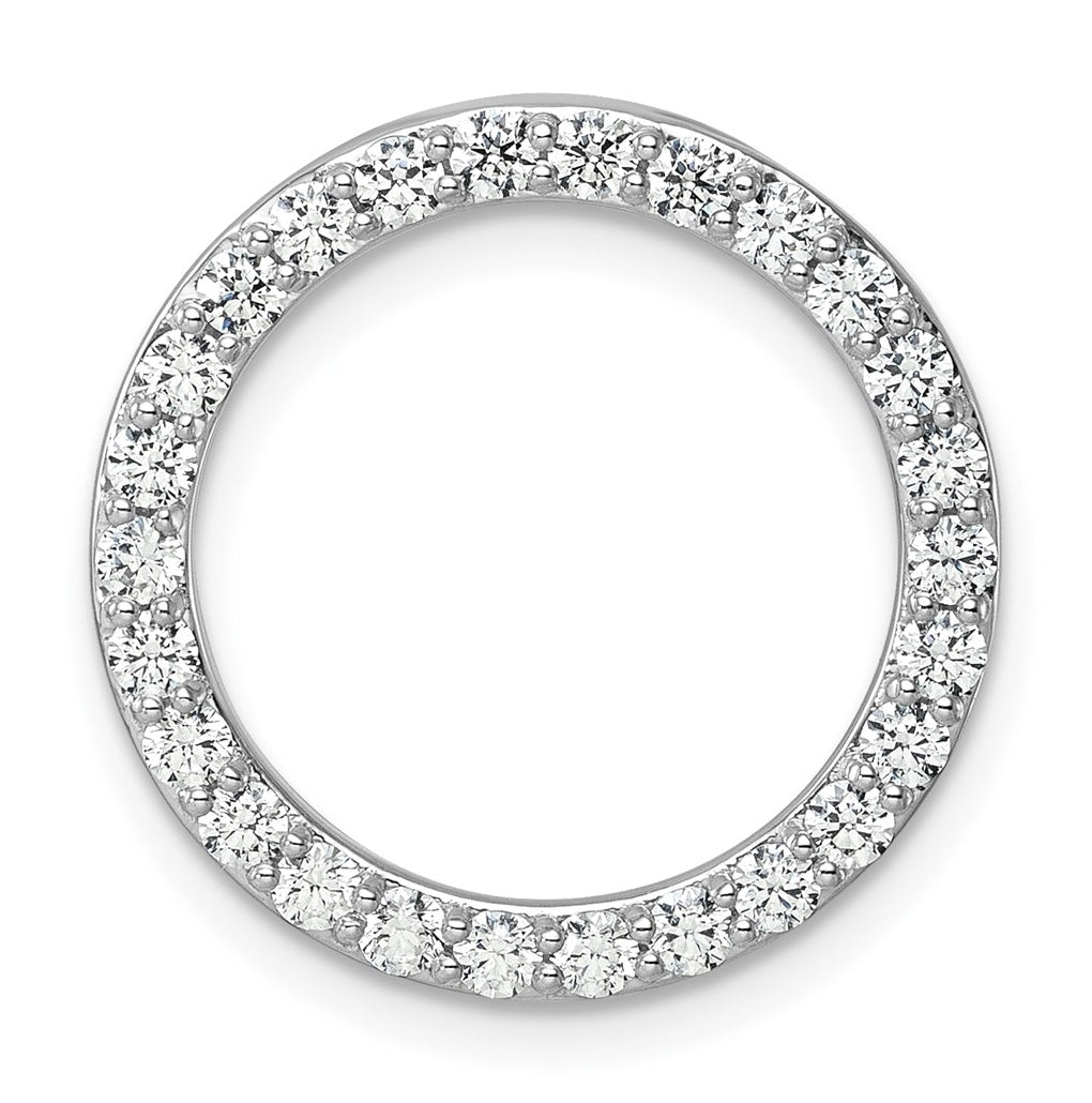 Sterling Silver Rhodium-plated 1ct Lab Grown Diamond VS+ F+ Complete Circle Chain Slide – Elegant Jewelry Gift for Birthday, Anniversary, Engagement, Wedding