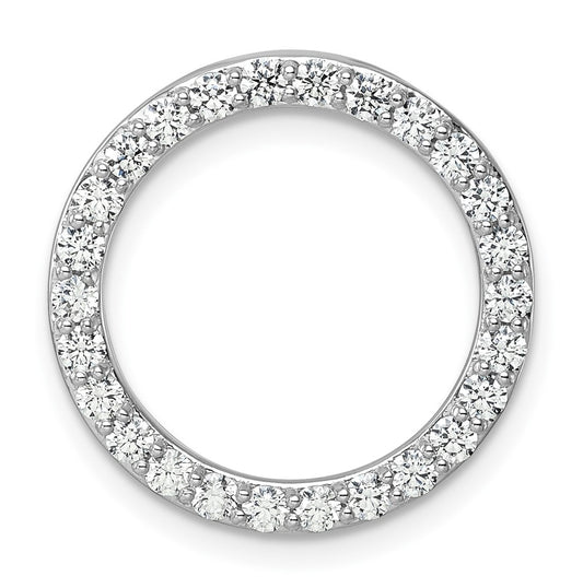 Sterling Silver Rhodium-plated 1ct Lab Grown Diamond VS+ F+ Complete Circle Chain Slide – Elegant Jewelry Gift for Birthday, Anniversary, Engagement, Wedding