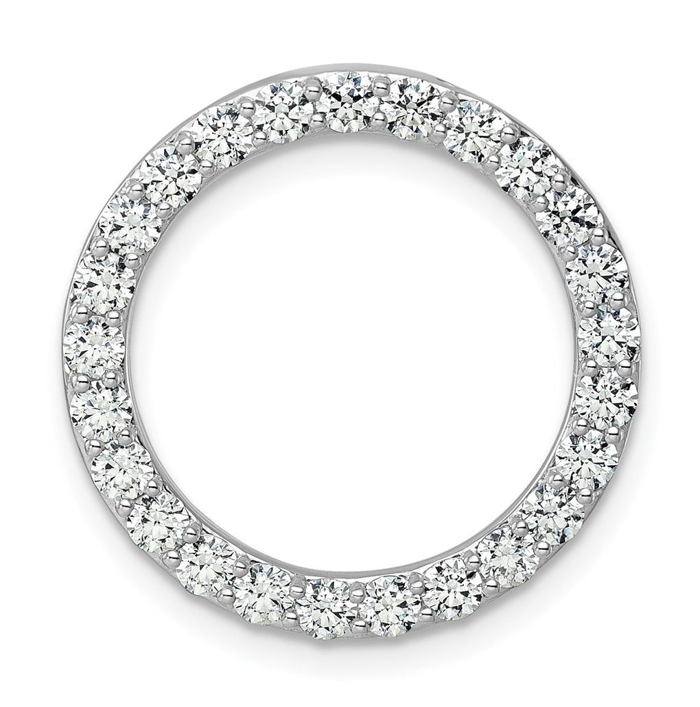Sterling Silver Rhodium-plated 1ct Lab Grown Diamond VS+ F+ Complete Circle Chain Slide – Elegant Jewelry Gift for Birthday, Anniversary, Engagement, Wedding