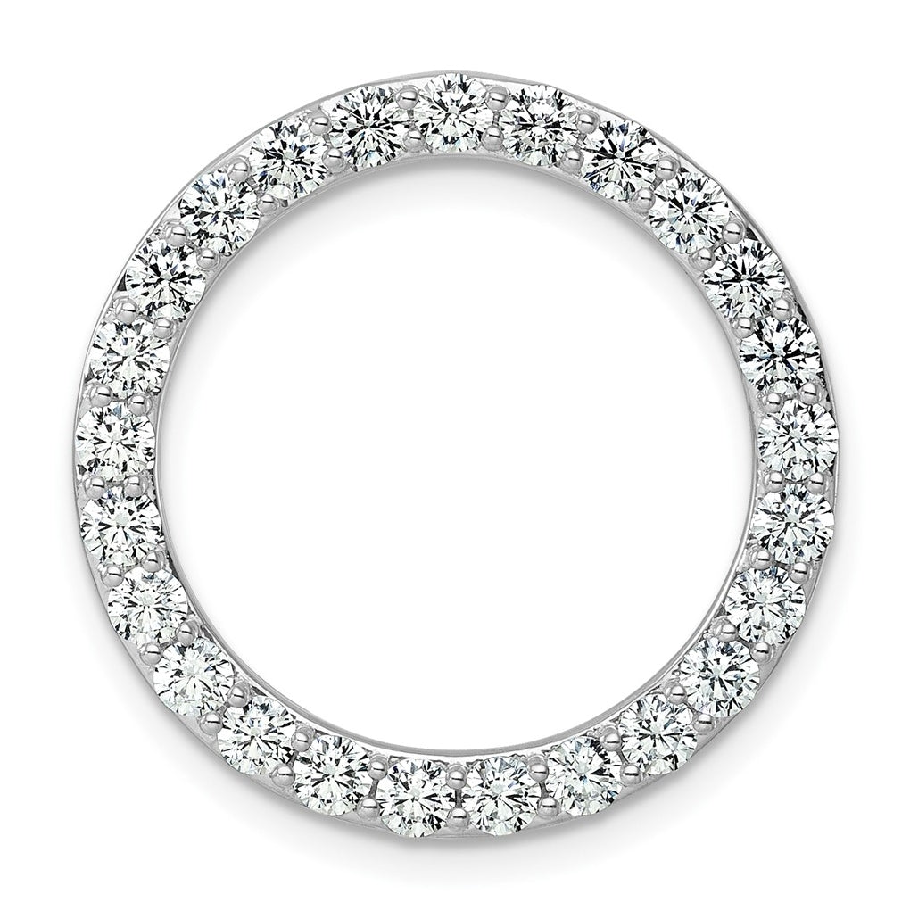 Sterling Silver Rhodium-plated 1ct Lab Grown Diamond VS+ F+ Complete Circle Chain Slide – Elegant Jewelry Gift for Birthday, Anniversary, Engagement, Wedding