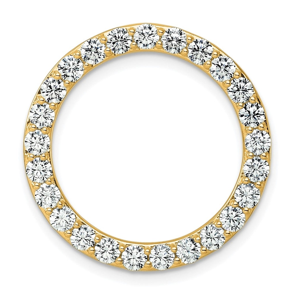 Sterling Silver Rhodium-plated 1ct Lab Grown Diamond VS+ F+ Complete Circle Chain Slide – Elegant Jewelry Gift for Birthday, Anniversary, Engagement, Wedding