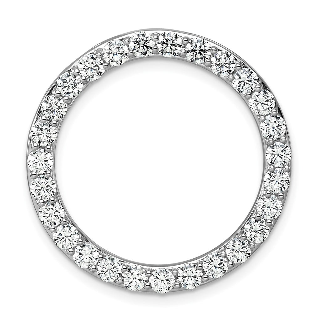 Sterling Silver Rhodium-plated 1ct Lab Grown Diamond VS+ F+ Complete Circle Chain Slide – Elegant Jewelry Gift for Birthday, Anniversary, Engagement, Wedding