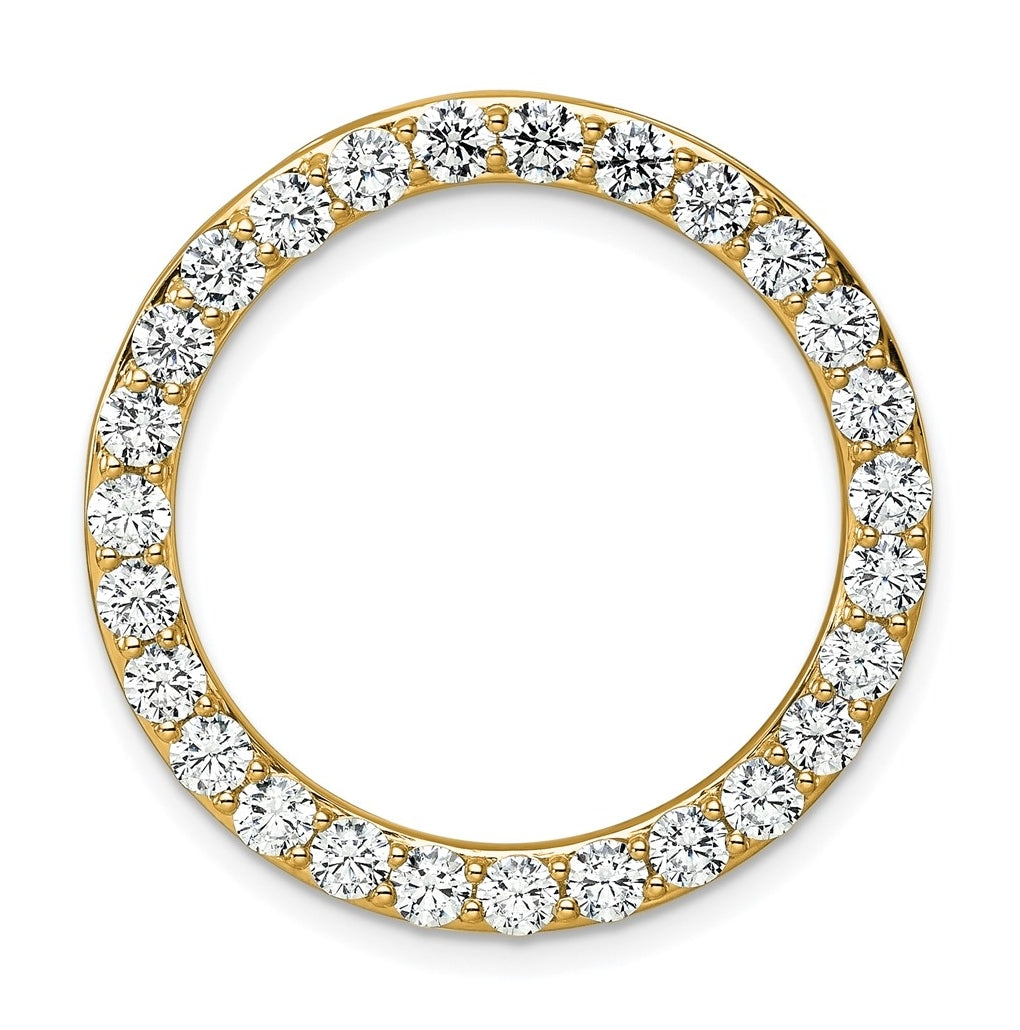 Sterling Silver Rhodium-plated 1ct Lab Grown Diamond VS+ F+ Complete Circle Chain Slide – Elegant Jewelry Gift for Birthday, Anniversary, Engagement, Wedding