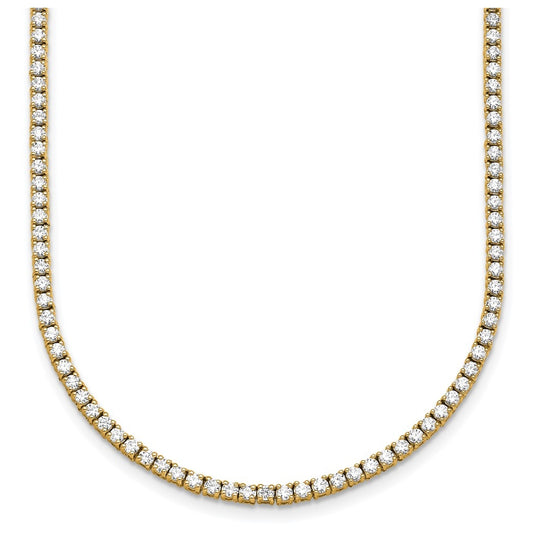 10k Yellow Gold 4 1/2ct Lab Grown Diamond VS+ F+ 18in Straight Tennis Necklace – Elegant Jewelry Gift for Birthday, Anniversary, Engagement, Wedding