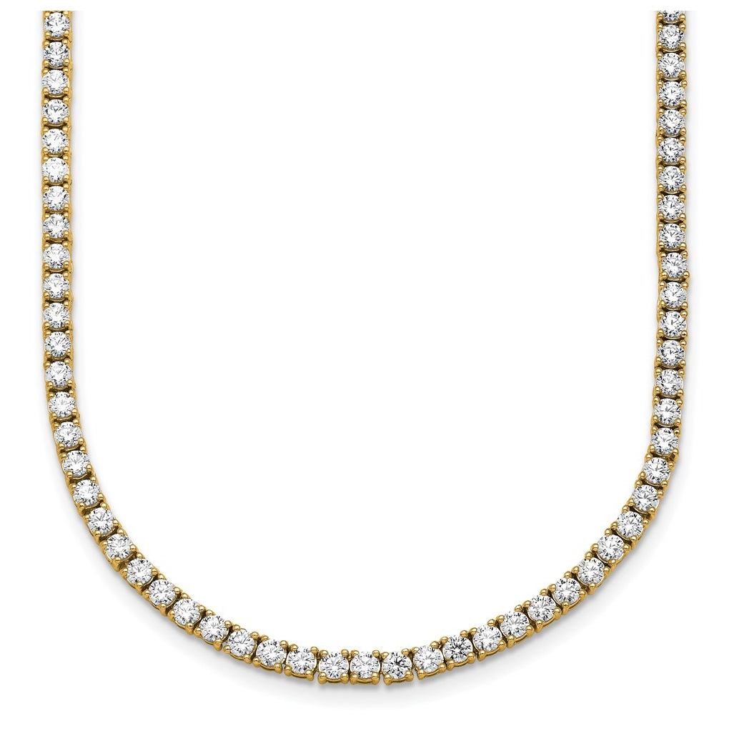 10k Yellow Gold 9ct Lab Grown Diamond VS+ F+ 18in Straight Tennis Necklace – Elegant Jewelry Gift for Birthday, Anniversary, Engagement, Wedding