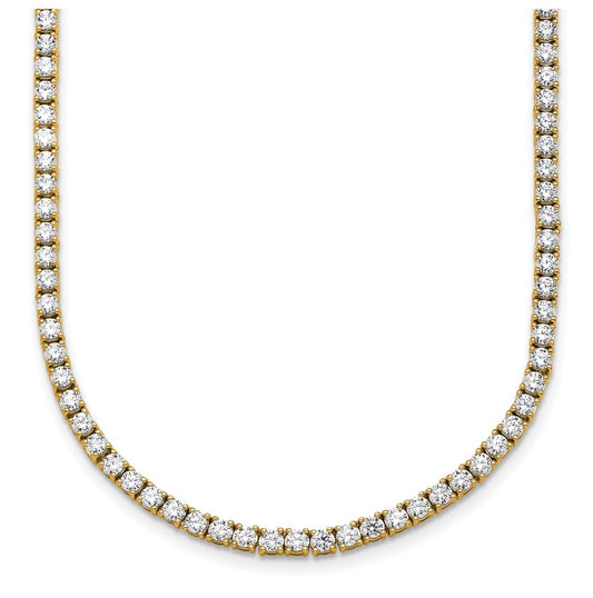 10k Yellow Gold 9ct Lab Grown Diamond VS+ F+ 18in Straight Tennis Necklace – Elegant Jewelry Gift for Birthday, Anniversary, Engagement, Wedding
