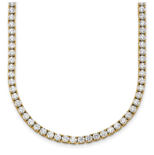 10k Yellow Gold 13 1/2ct Lab Grown Diamond VS+ F+ 18in Straight Tennis Necklace – Elegant Jewelry Gift for Birthday, Anniversary, Engagement, Wedding