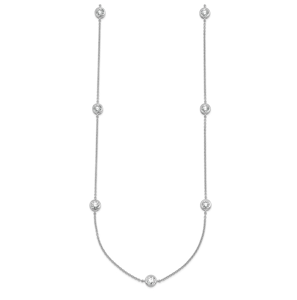 10K Yellow Gold 1 3/4ct Lab Grown Diamond VS/SI+ G+ Complete 18in 7 Station Necklace – Elegant Jewelry Gift for Birthday, Anniversary, Engagement, Wedding