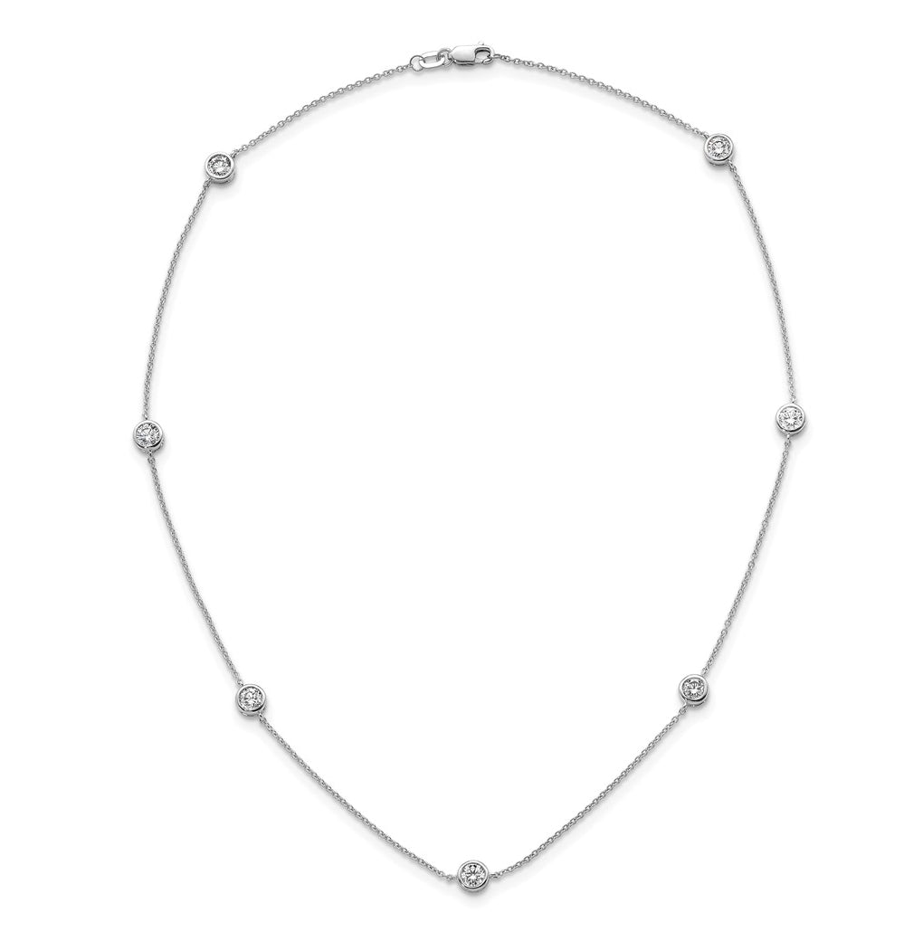 10K Yellow Gold 1 3/4ct Lab Grown Diamond VS/SI+ G+ Complete 18in 7 Station Necklace – Elegant Jewelry Gift for Birthday, Anniversary, Engagement, Wedding