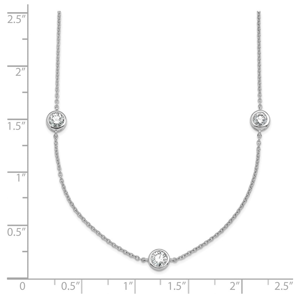 10K Yellow Gold 1 3/4ct Lab Grown Diamond VS/SI+ G+ Complete 18in 7 Station Necklace – Elegant Jewelry Gift for Birthday, Anniversary, Engagement, Wedding