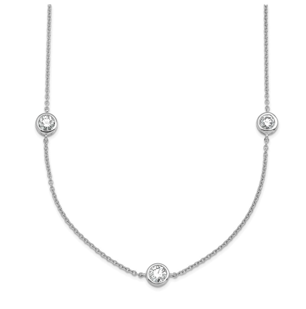 10K Yellow Gold 1 3/4ct Lab Grown Diamond VS/SI+ G+ Complete 18in 7 Station Necklace – Elegant Jewelry Gift for Birthday, Anniversary, Engagement, Wedding