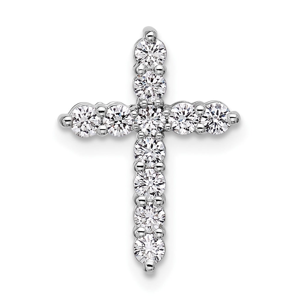 10k Yellow Gold 1/2ct Lab Grown Diamond VS/SI+ G+ Complete Cross Chain Slide Pendant – Elegant Jewelry Gift for Birthday, Anniversary, Engagement, Wedding