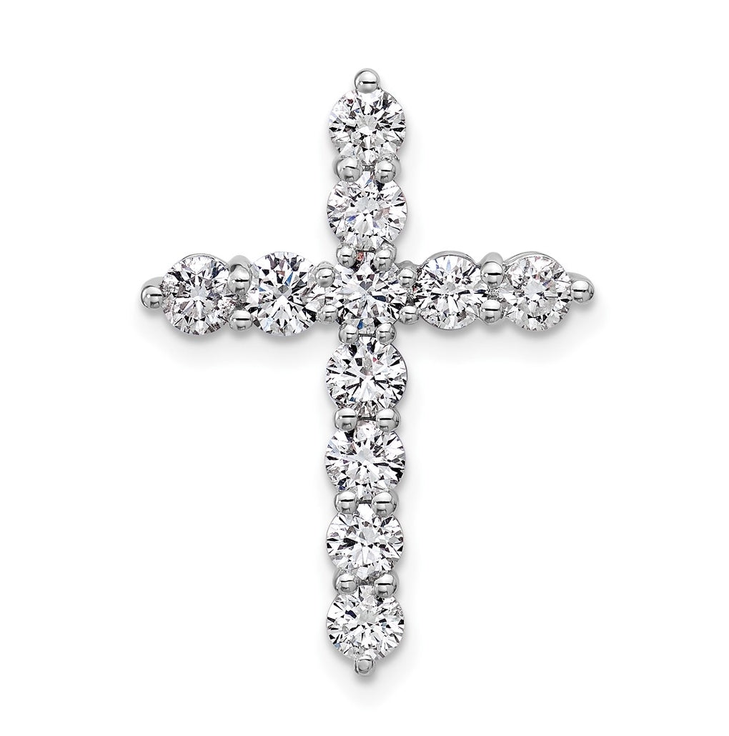 10K Yellow Gold 1 1/2ct Lab Grown Diamond VS/SI+ G+ Complete Cross Chain Slide Pendant – Elegant Jewelry Gift for Birthday, Anniversary, Engagement, Wedding