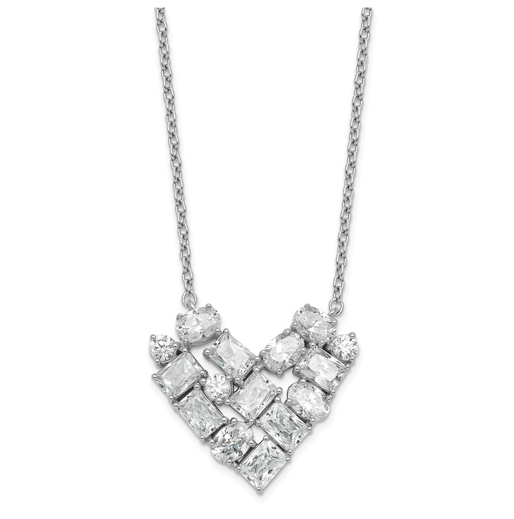 10k Yellow Gold 1 1/4ct Lab Grown Diamond VS/SI+ G+ Complete 18in Cluster Heart Necklace – Elegant Jewelry Gift for Birthday, Anniversary, Engagement, Wedding