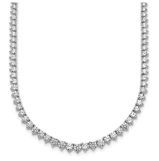 Sterling Silver Rhodium-plated 4ct Lab Grown Diamond VS+ F+ 18in Fashion Tennis Necklace – Elegant Jewelry Gift for Birthday, Anniversary, Engagement, Wedding