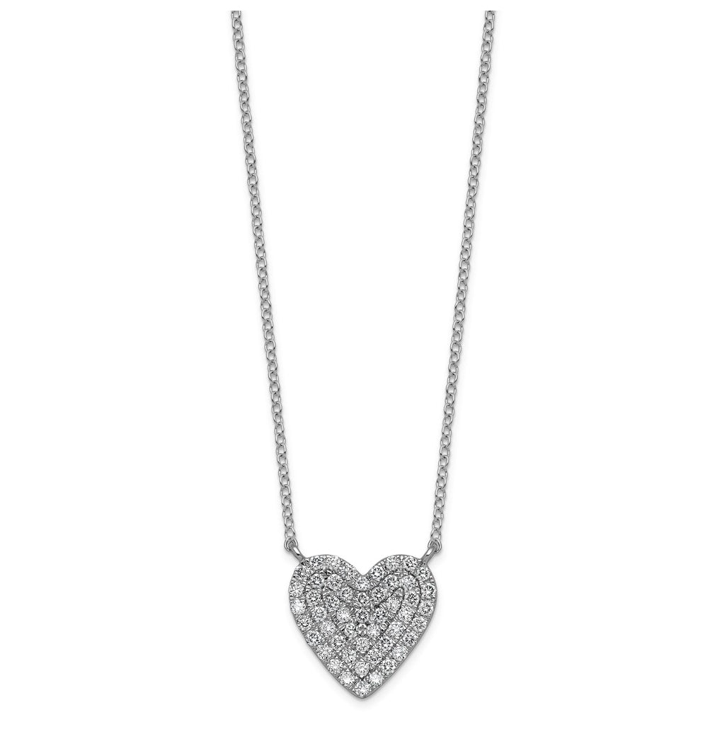 Sterling Silver Rhodium-plated 1/2 ctw Lab Grown Diamond VS+ F+ Round Cluster Necklace – Elegant Jewelry Gift for Birthday, Anniversary, Engagement, Wedding