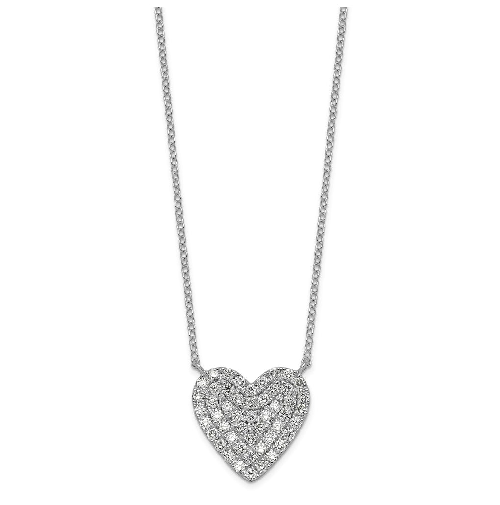 Sterling Silver Rhodium-plated 1/2 ctw Lab Grown Diamond VS+ F+ Round Cluster Necklace – Elegant Jewelry Gift for Birthday, Anniversary, Engagement, Wedding