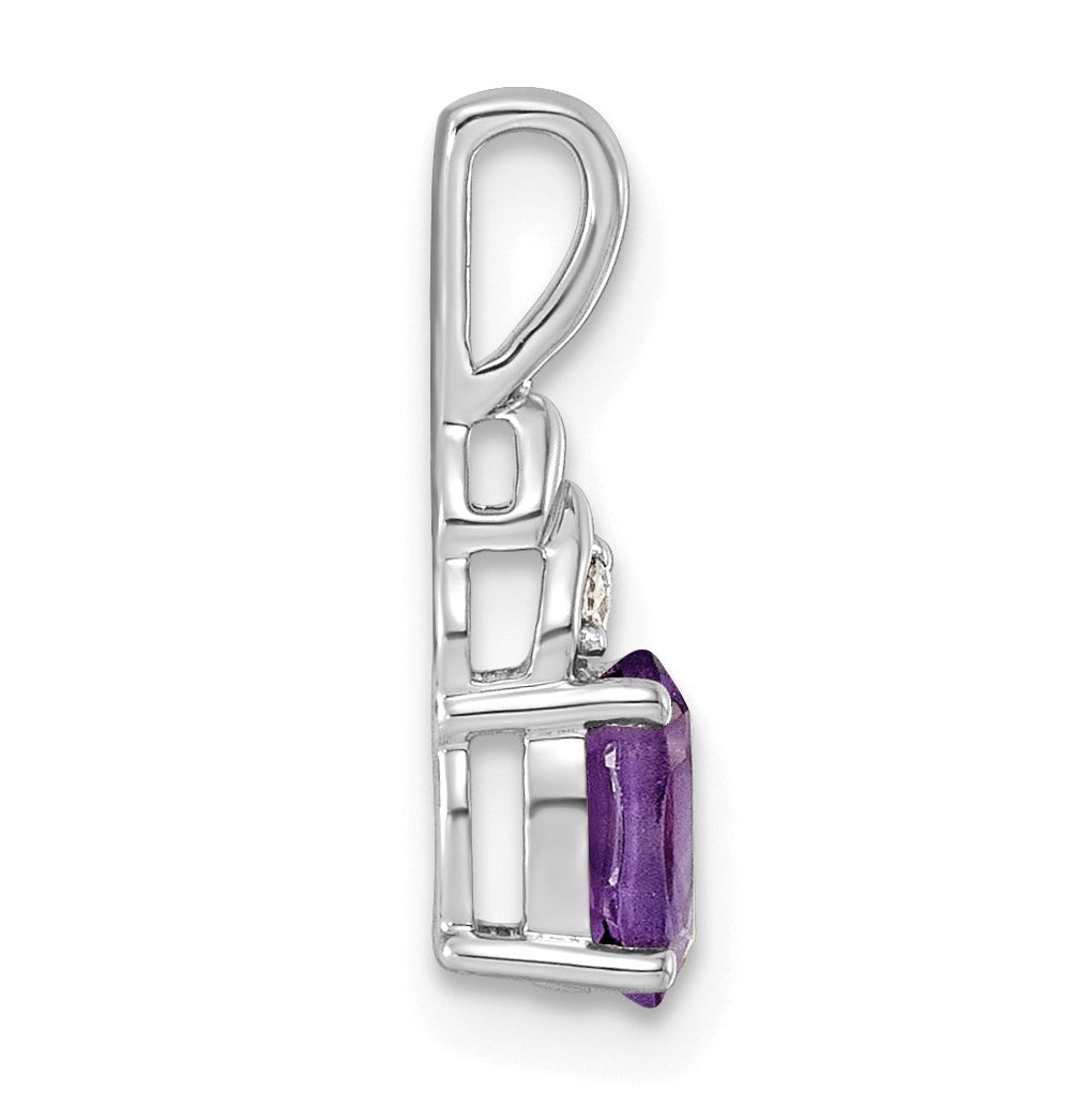 14K Yellow Gold Amethyst & Lab Grown Diamond VS/SI+ G+ February Birthstone Complete Pendant – Elegant Jewelry Gift for Birthday, Anniversary, Engagement, Wedding