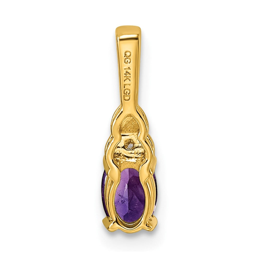 14K Yellow Gold Amethyst & Lab Grown Diamond VS/SI+ G+ February Birthstone Complete Pendant – Elegant Jewelry Gift for Birthday, Anniversary, Engagement, Wedding