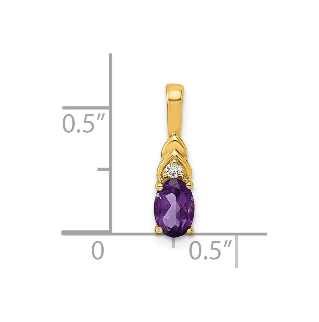 14K Yellow Gold Amethyst & Lab Grown Diamond VS/SI+ G+ February Birthstone Complete Pendant – Elegant Jewelry Gift for Birthday, Anniversary, Engagement, Wedding