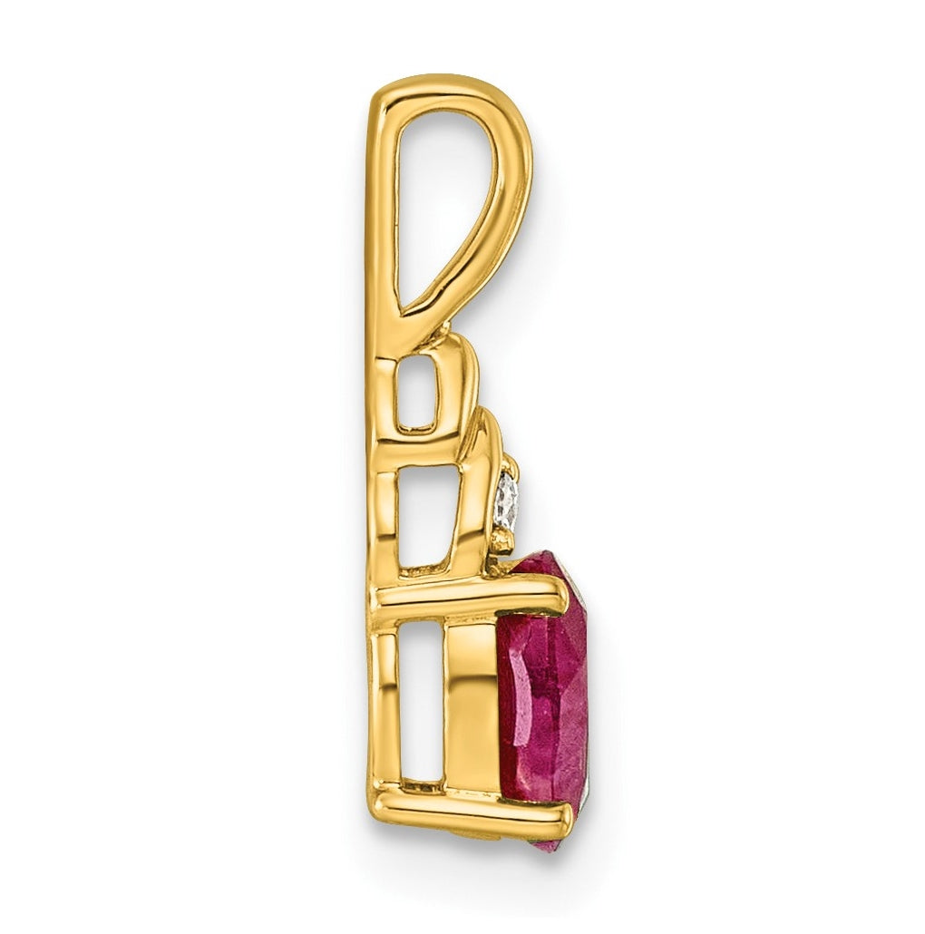 14K Yellow Gold Amethyst & Lab Grown Diamond VS/SI+ G+ February Birthstone Complete Pendant – Elegant Jewelry Gift for Birthday, Anniversary, Engagement, Wedding
