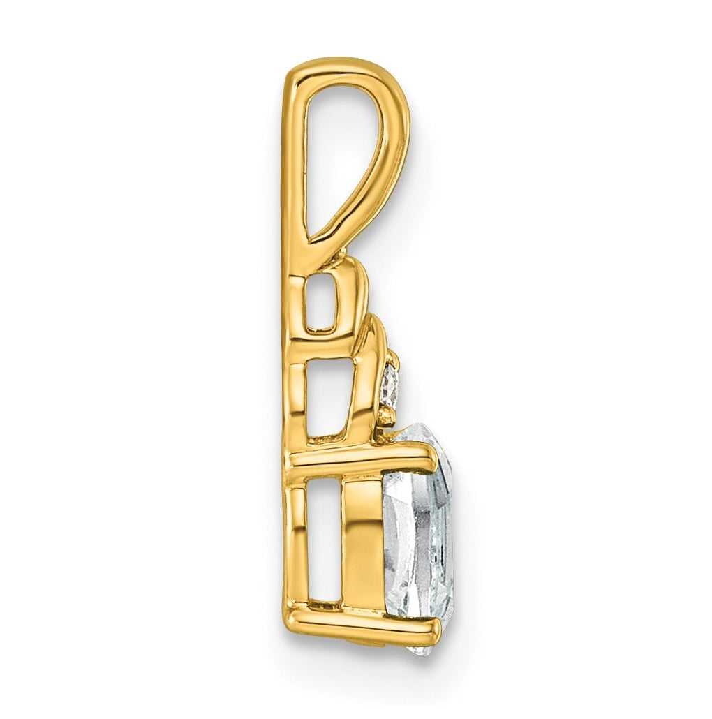 14K Yellow Gold Amethyst & Lab Grown Diamond VS/SI+ G+ February Birthstone Complete Pendant – Elegant Jewelry Gift for Birthday, Anniversary, Engagement, Wedding