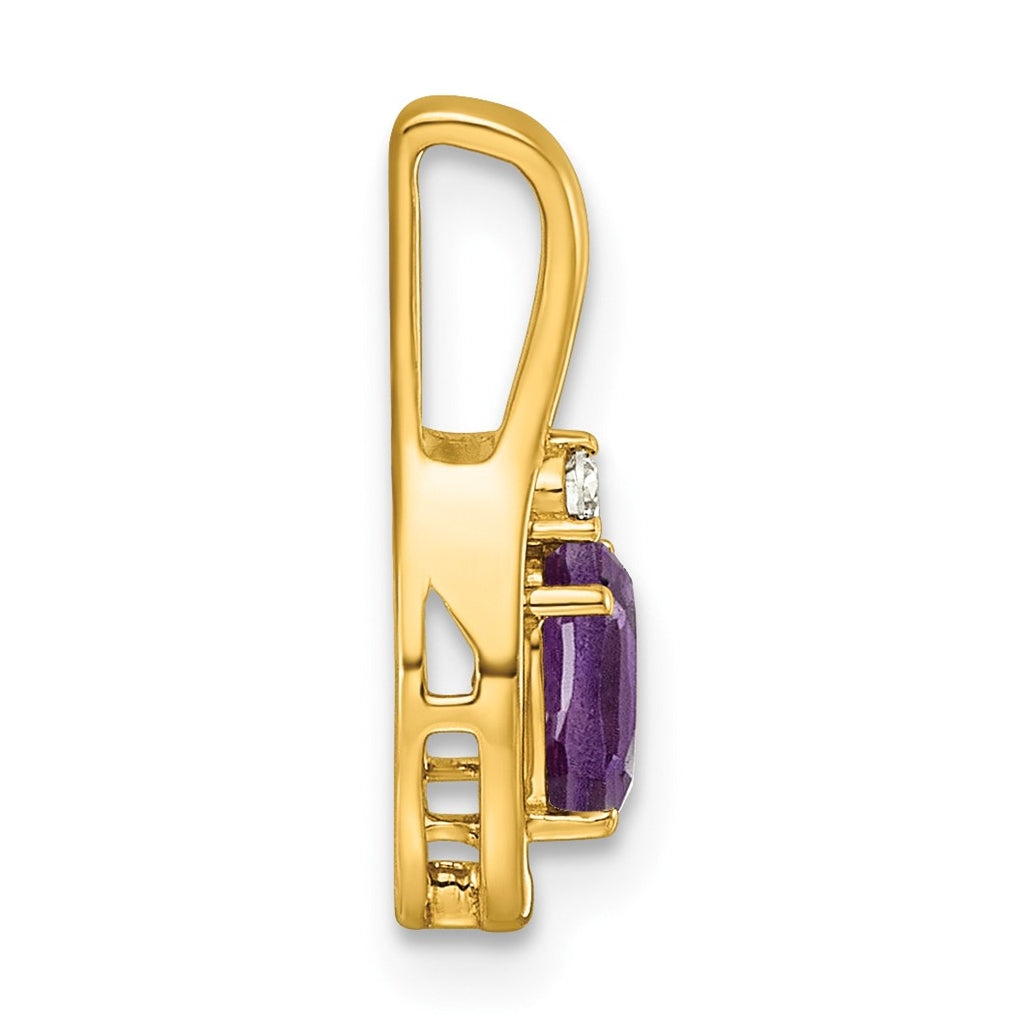 14K Yellow Gold Amethyst & Lab Grown Diamond VS/SI+ G+ February Birthstone Complete Pendant – Elegant Jewelry Gift for Birthday, Anniversary, Engagement, Wedding