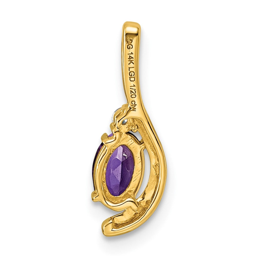 14K Yellow Gold Amethyst & Lab Grown Diamond VS/SI+ G+ February Birthstone Complete Pendant – Elegant Jewelry Gift for Birthday, Anniversary, Engagement, Wedding