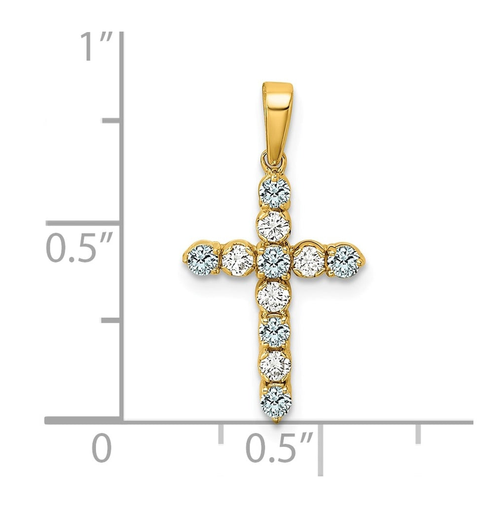 10k Yellow Gold Amethyst & 1/6 Cttw Lab Grown Diamond VS/SI+ G+ February Birthstone Complete Cross Pendant – Elegant Jewelry Gift for Birthday, Anniversary, Engagement, Wedding