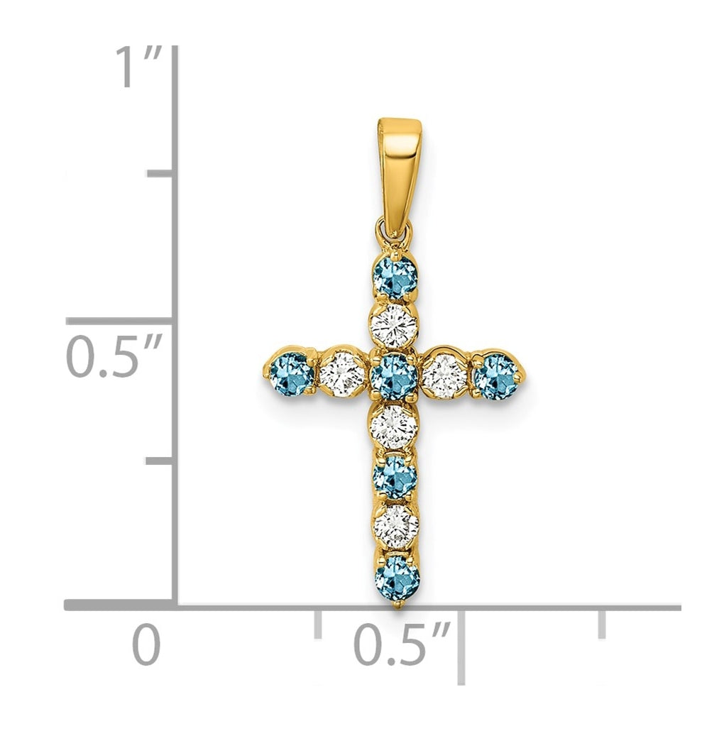 10k Yellow Gold Amethyst & 1/6 Cttw Lab Grown Diamond VS/SI+ G+ February Birthstone Complete Cross Pendant – Elegant Jewelry Gift for Birthday, Anniversary, Engagement, Wedding