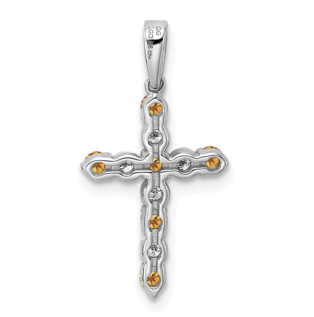 14K Yellow Gold Amethyst & 1/6 Cttw Lab Grown Diamond VS/SI+ G+ February Birthstone Complete Cross Pendant – Elegant Jewelry Gift for Birthday, Anniversary, Engagement, Wedding