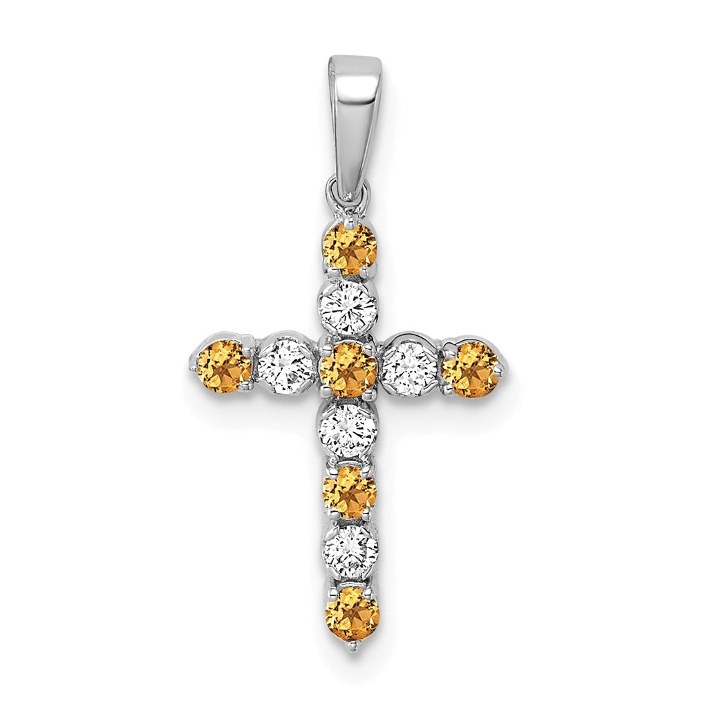 10k Yellow Gold Amethyst & 1/6 Cttw Lab Grown Diamond VS/SI+ G+ February Birthstone Complete Cross Pendant – Elegant Jewelry Gift for Birthday, Anniversary, Engagement, Wedding