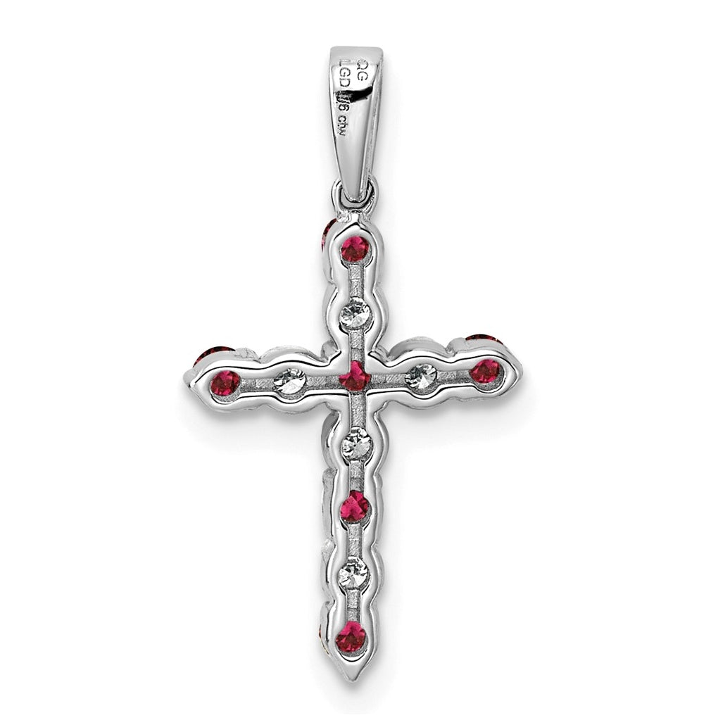 10k Yellow Gold Amethyst & 1/6 Cttw Lab Grown Diamond VS/SI+ G+ February Birthstone Complete Cross Pendant – Elegant Jewelry Gift for Birthday, Anniversary, Engagement, Wedding