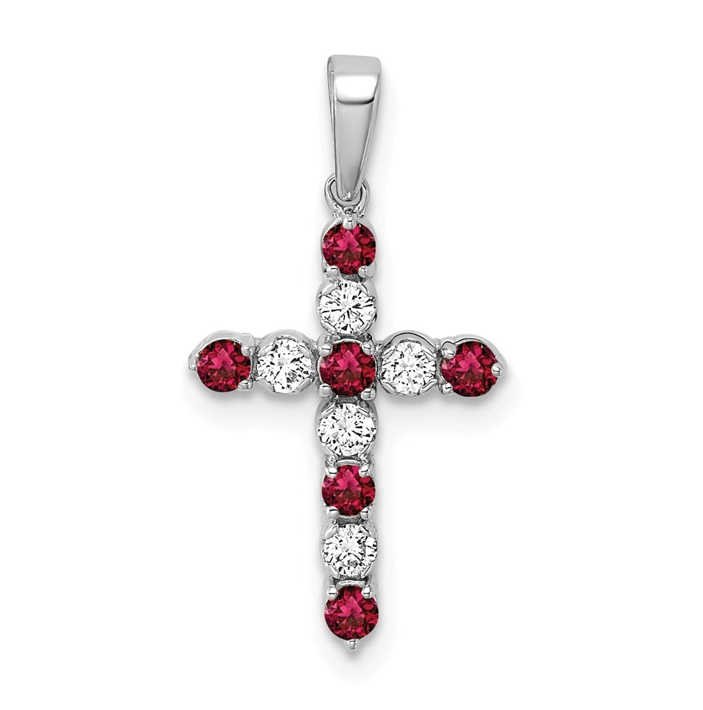 10k Yellow Gold Amethyst & 1/6 Cttw Lab Grown Diamond VS/SI+ G+ February Birthstone Complete Cross Pendant – Elegant Jewelry Gift for Birthday, Anniversary, Engagement, Wedding