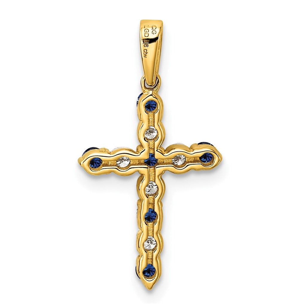 10k Yellow Gold Amethyst & 1/6 Cttw Lab Grown Diamond VS/SI+ G+ February Birthstone Complete Cross Pendant – Elegant Jewelry Gift for Birthday, Anniversary, Engagement, Wedding