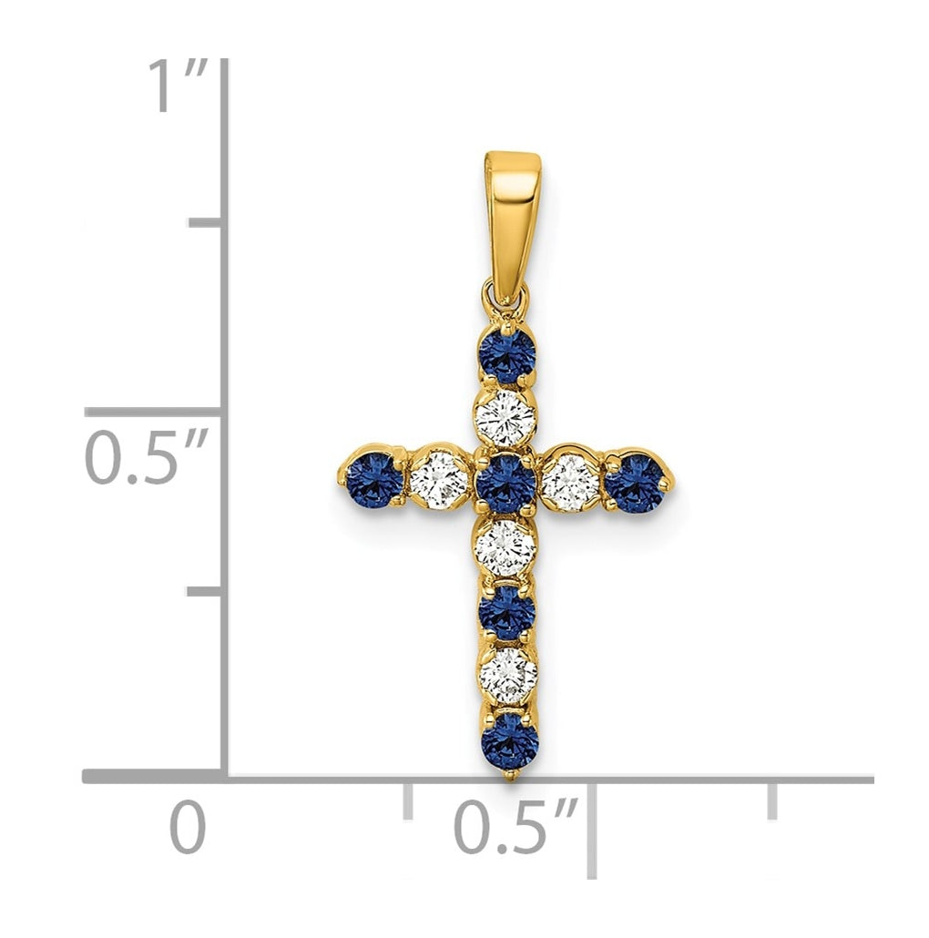 10k Yellow Gold Amethyst & 1/6 Cttw Lab Grown Diamond VS/SI+ G+ February Birthstone Complete Cross Pendant – Elegant Jewelry Gift for Birthday, Anniversary, Engagement, Wedding
