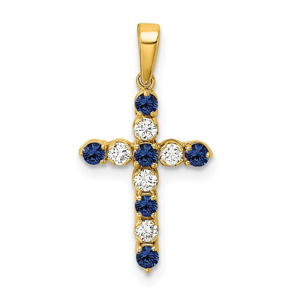 10k Yellow Gold Amethyst & 1/6 Cttw Lab Grown Diamond VS/SI+ G+ February Birthstone Complete Cross Pendant – Elegant Jewelry Gift for Birthday, Anniversary, Engagement, Wedding